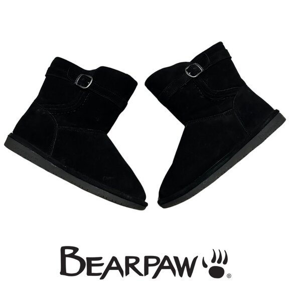 Women's Black Buckle BearPaw Boots Size 10 - Picture 2 of 10